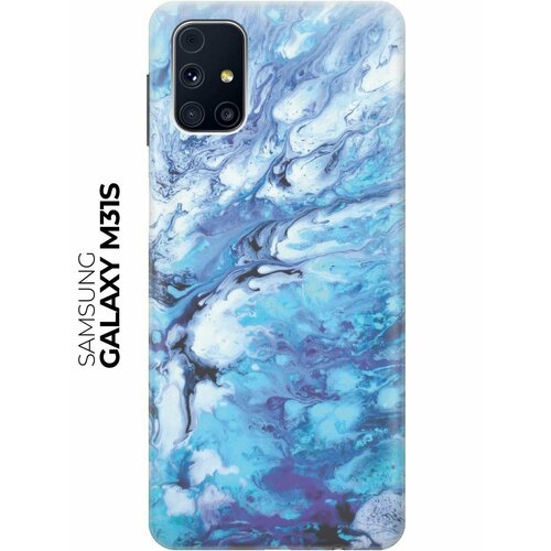 Чехол - накладка ArtColor для Samsung Galaxy M31S с принтом Синий мрамор чехол накладка artcolor для samsung galaxy m31s с принтом сине розовый мрамор