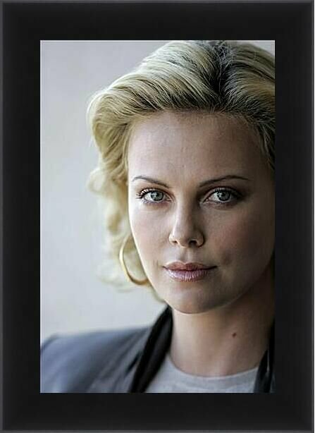 Плакат постер на холсте Charlize Theron-Шарлиз Терон. Размер 21 х 30 см