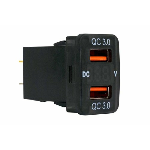 Розетка USB 2 QC 3.0 с вольтметром для Toyota 32x20