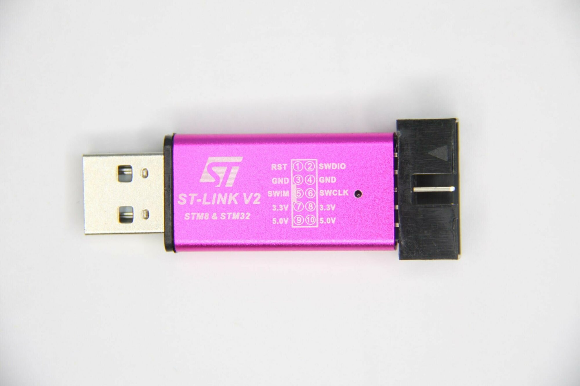 Программатор ST-LINK V2 для микроконтроллеров STM8 и STM32 + кабель — фото 1