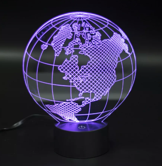 Светодиодный ночник 3D светильник 3 цветов (корабль) - фотография № 3