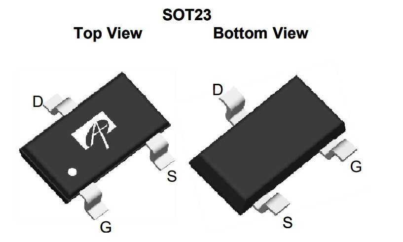 Микросхема AO3402 N-Channel MOSFET 30V 4A SOT23-3