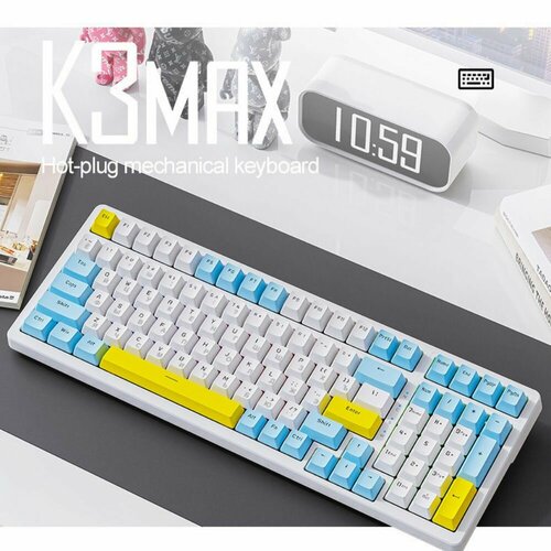 Механическая клавиатура проводная ZIYOULANG K3MAX, HOTSWAP, RED SWITCH, Lemon