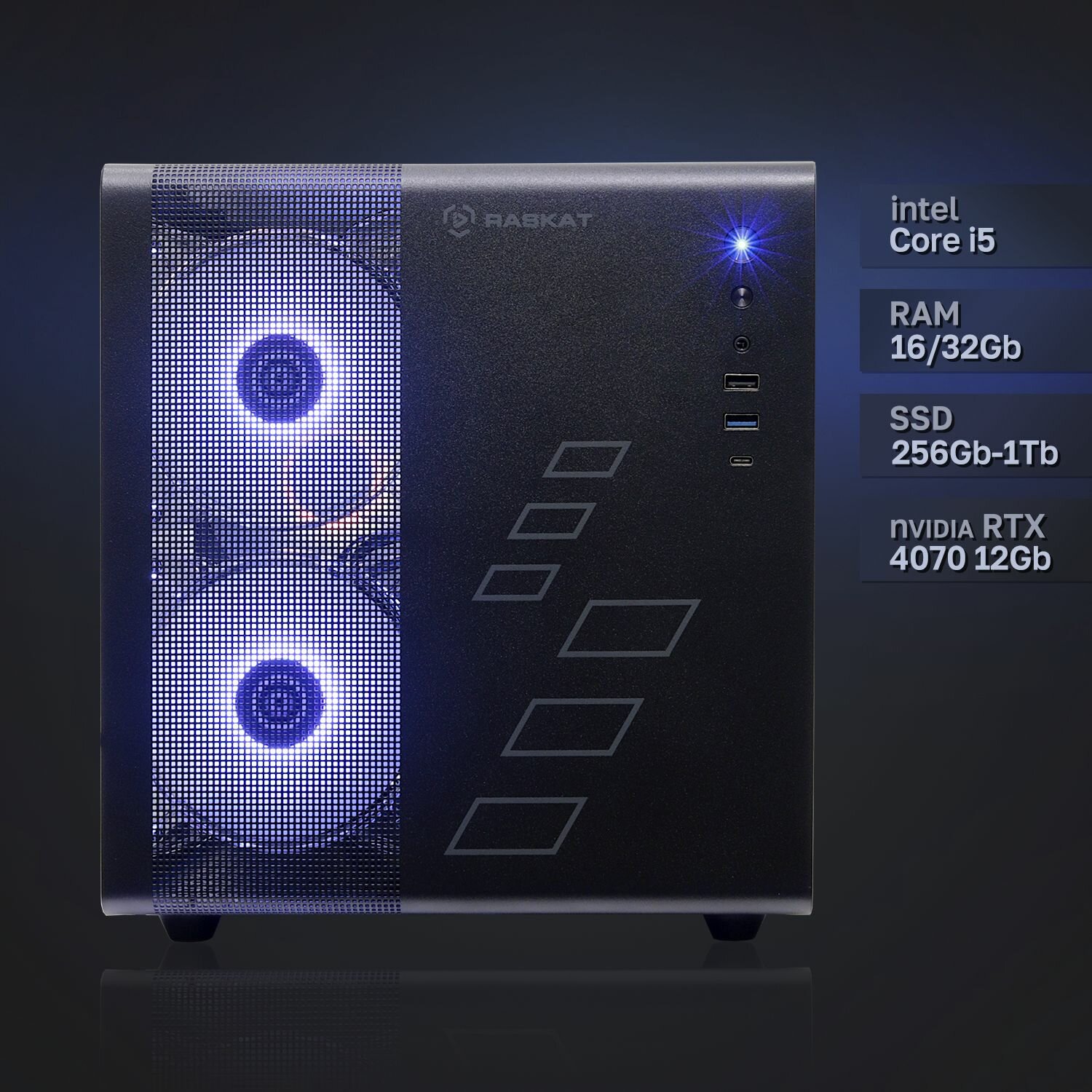 Компьютер Raskat Strike 520 (Cоre i5 13400F, RAM 32GB, SSD 1024GB, noHDD, RTX4070 12GB, noWi-Fi, Black, NoOS)