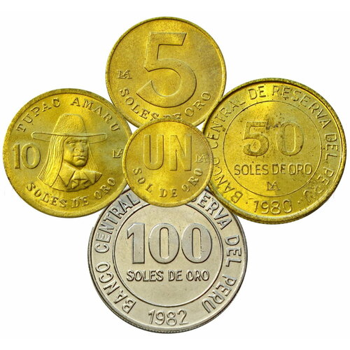 Набор монет 1979-1982 Перу UNC набор монет перу красная книга