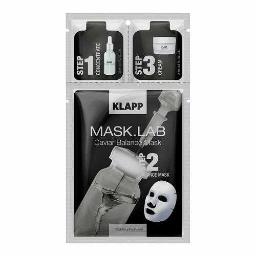 KLAPP Набор, маска для лица регенерирующая с черной икрой MASK.LAB Caviar Balance Mask 1шт