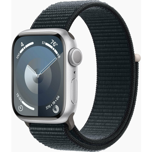 умные часы apple watch series 3 42mm silver with fog sport band Apple Смарт-часы Apple Watch Series 9 A2980 45мм OLED корп. серебристый Sport Loop рем. темная ночь (MR9R3LL/A)