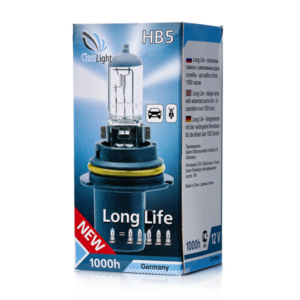 CLEARLIGHT ML9007LL лампа галогеновая 12v hb5 65 / 55w px29t 3500k (хедер 1шт) long life\