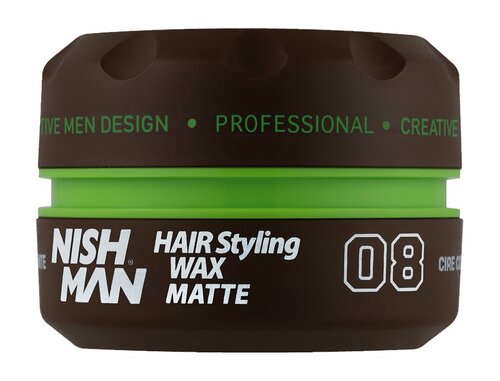 NISHMAN Воск для волос Aqua Hair Styling Wax (Аромат Черная Ваниль), 100 мл, 08 Матовый Эффект