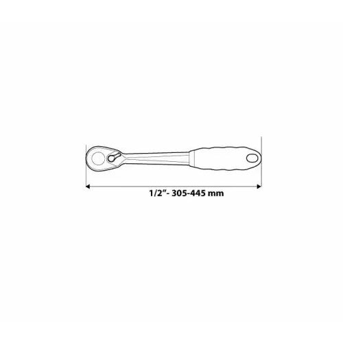 Трещотка телескопическая 1 2 305 445 мм 72з храповик CrMo трещоточный телескопический ключ 1 2 305 445 мм neo tools 08 515