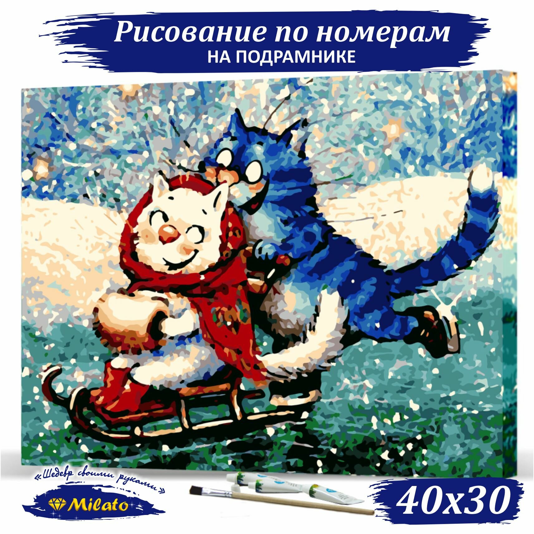 Картина по номерам на холсте MILATO "На катке" 30х40 см