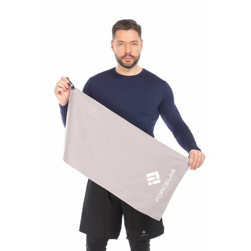 Полотенце FORCELAB маленькое спортивное быстросохнущее мягкое из микрофибры для бассейна тренировок фитнеса спорта для рук размер 40х80 серое 820₽