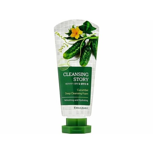 Очищающая пенка для умывания лица Welcos CLEANSING STORY Cucumber Deep Cleansing Foam