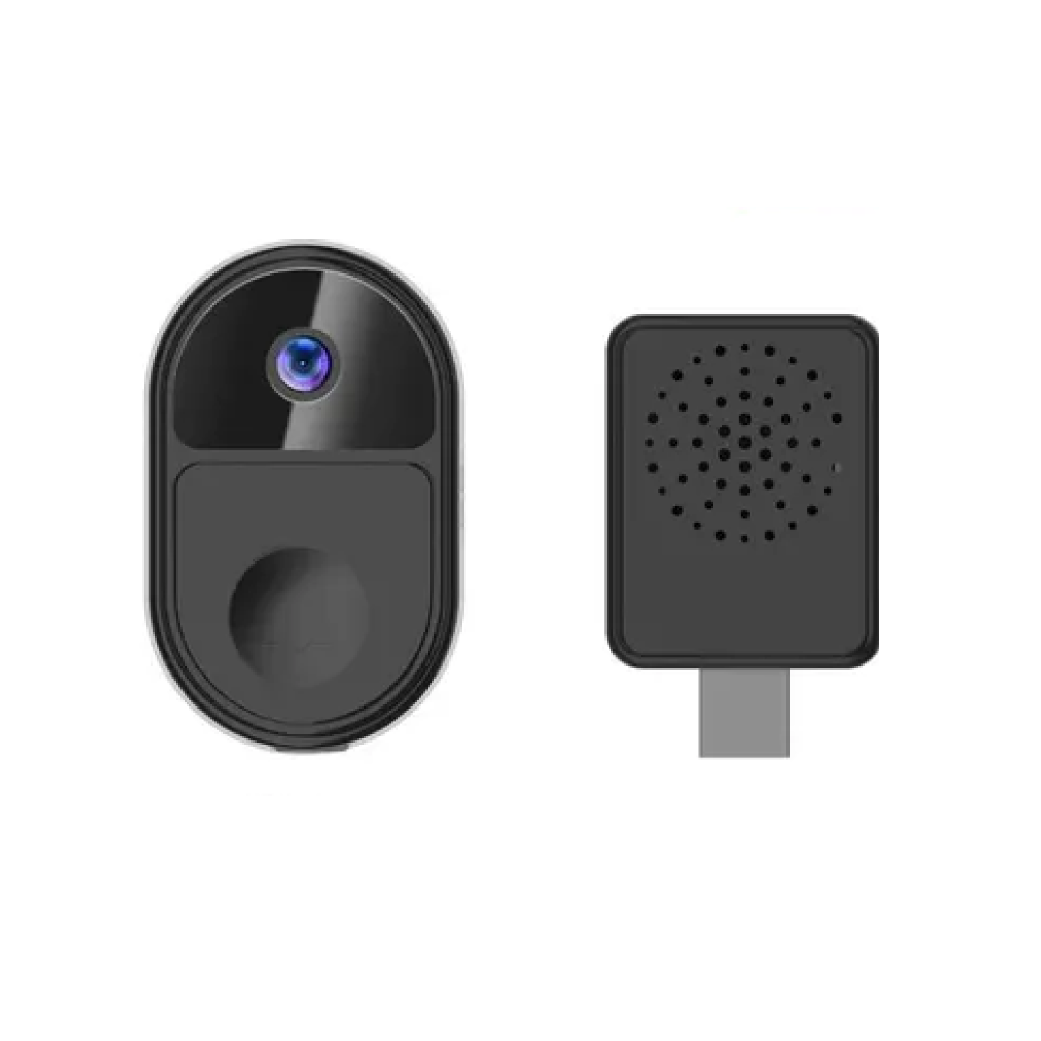 фото Умный беспроводной звонок Wi-Fi V8 с ночным видением, приемник USB, 20 мелодий, смена голоса, мобильное приложение, ИК-подсветка, угол обзора 90 градусов/ Black