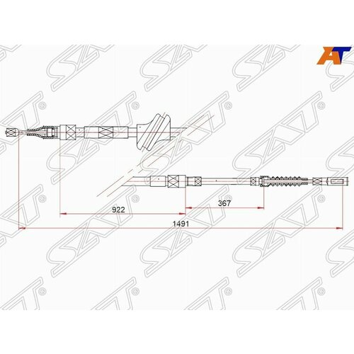 Трос ручного тормоза AUDI A6 правый/левый 94-98