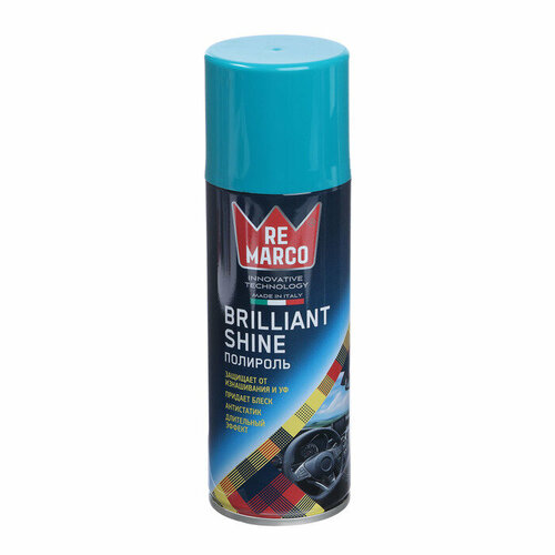 RE MARCO Полироль пластика RE MARCO BRILLIANT SHINE, Perf. 808, аэрозоль, 200 мл