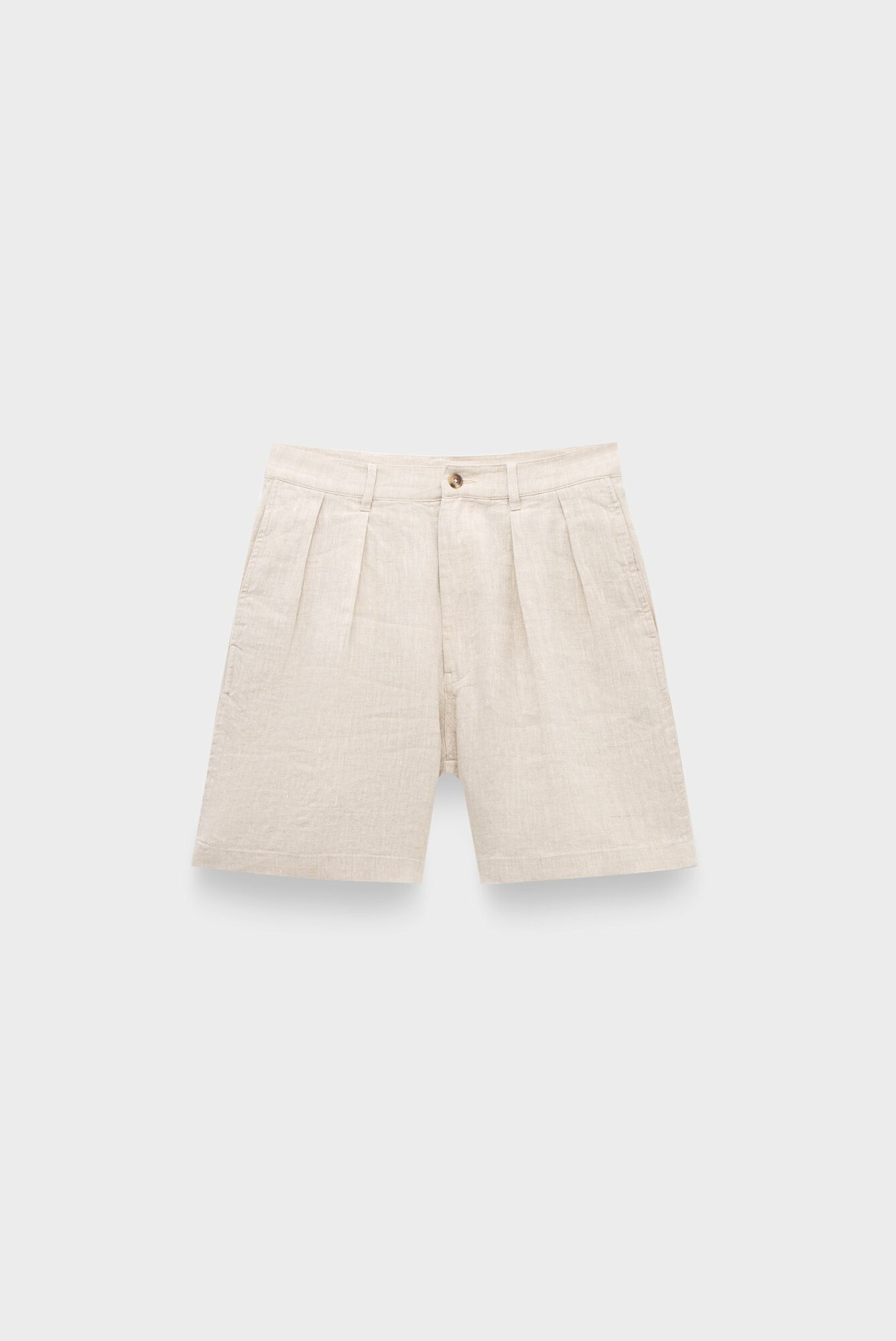 Шорты DENIMIST double pleat shorts natural linen