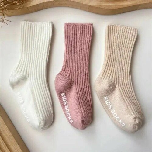 Носки 3 пары, размер универсальный, белый, бежевый носки детские утепленные 2 пары размер универсальный бежевый белый