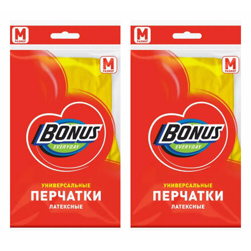 Перчатки латексные универсальные Bonus M 2 шт 630₽