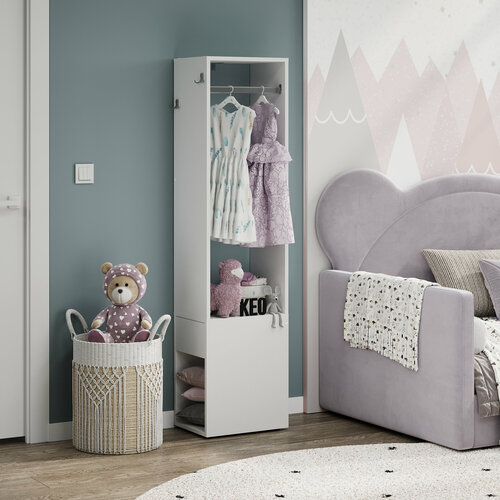 Шкаф в детскую комнату Кео ПРХ-200 белый с рисунком дерева 158х398х30 см 5672₽