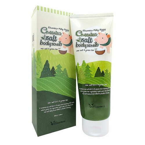 Скраб для тела с морской солью и экстрактом зелёного чая Elizavecca Greentea Salt Body Scrub 300 гр 1139₽