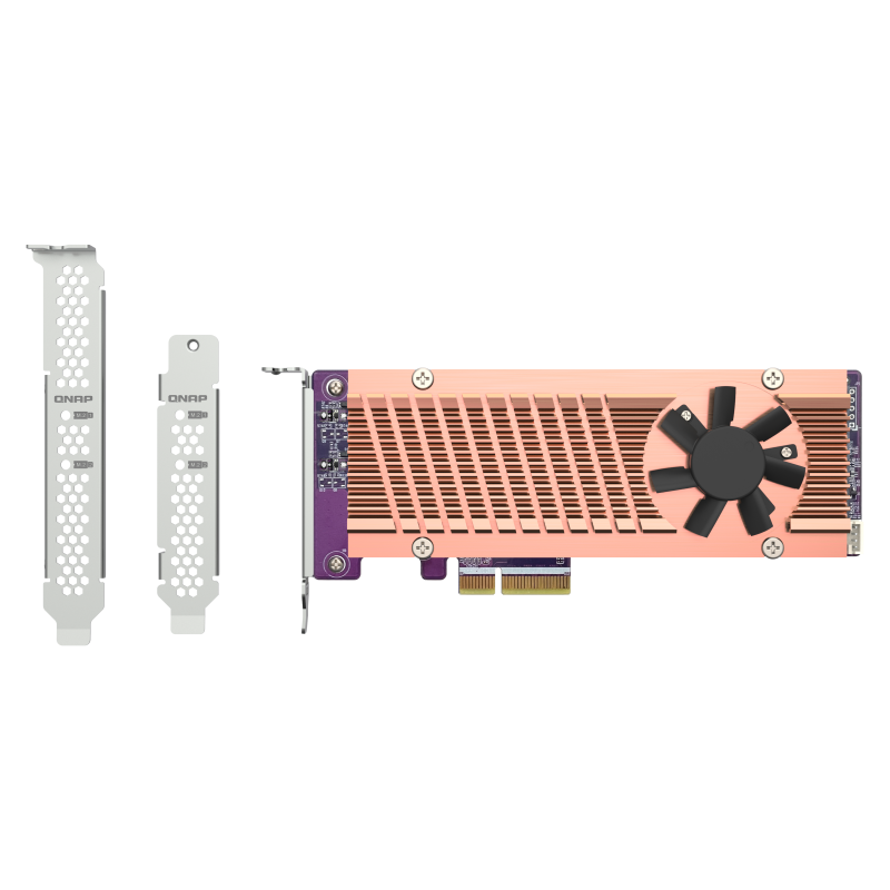 Плата расширения/ QNAP QM2-2P-344A 2 x M.2 22110 or 2280 PCIe (Gen3 x4) NVMe SSD slots, Low-profile flat and Full-height