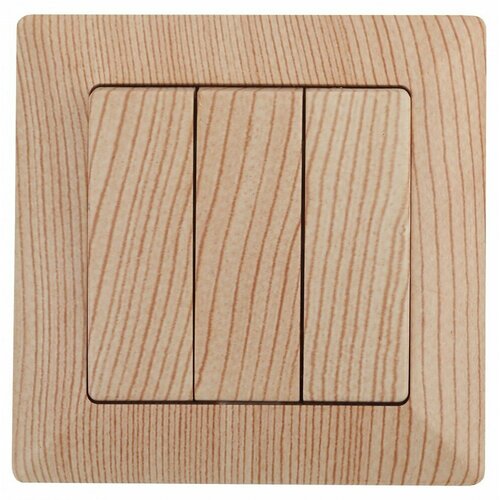 Intro 4-106-11 Выключатель тройной 10А-250В СУ Solo сосна 102002400 Б0043304 100 шт 44500₽