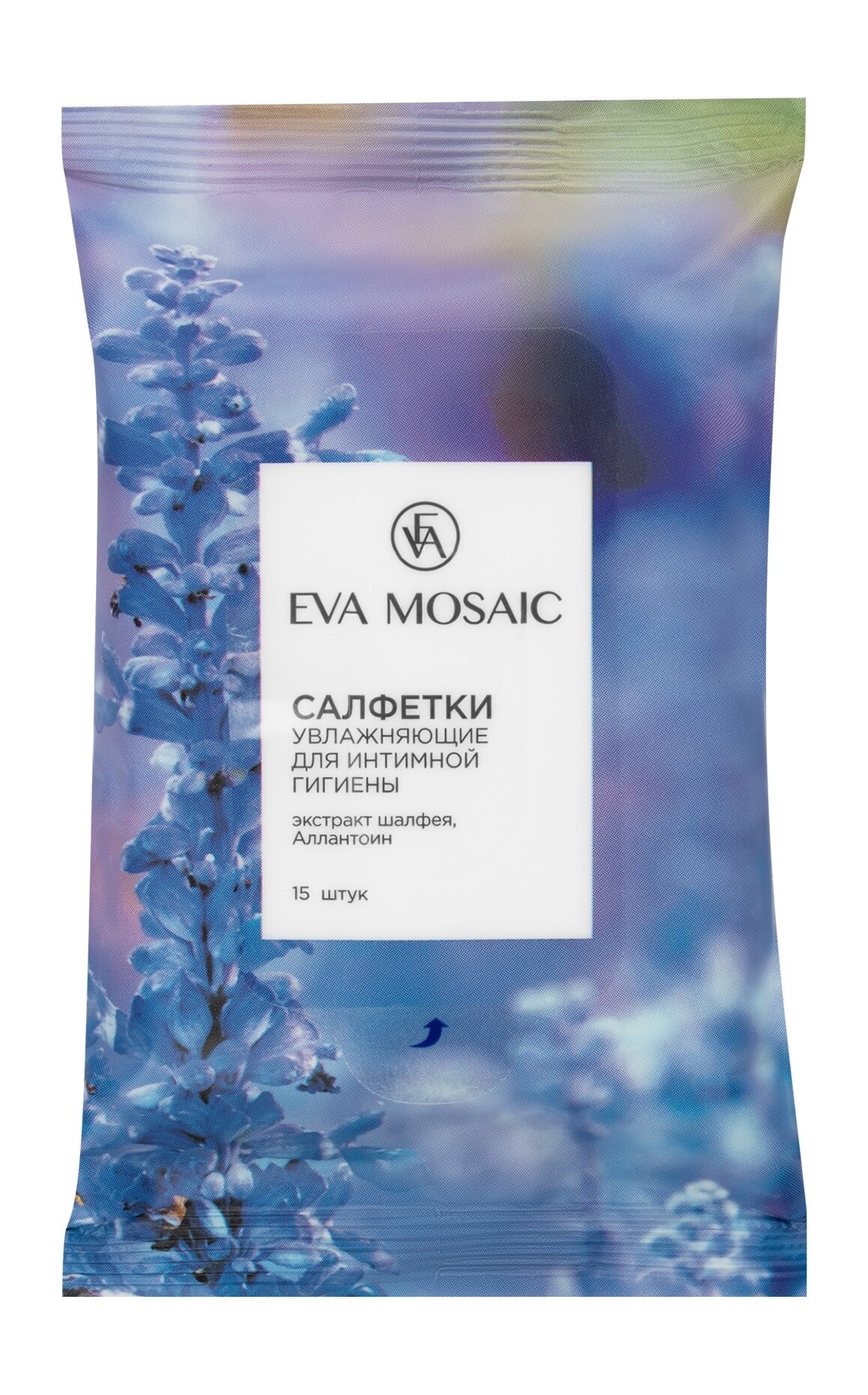 EVA MOSAIC Салфетки для интимной гигиены с экстрактом шалфея и аллантоином увлажняющие, 15 шт