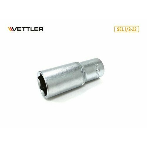 VETTLER Головка 6-гранная глубокая 1/2DR 22 мм (VETTLER) vettler клемма акб алюминий с медным покрытием под болт комплект 2 шт vettler