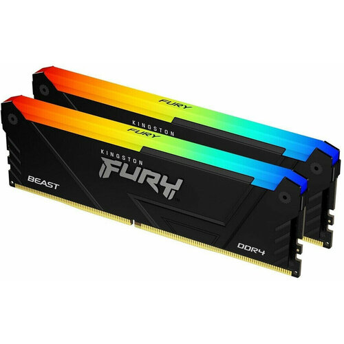 Оперативная память 32Gb DDR4 3733MHz Kingston Fury Beast RGB KF437C19BB12AK232 2x16Gb KIT 14240₽