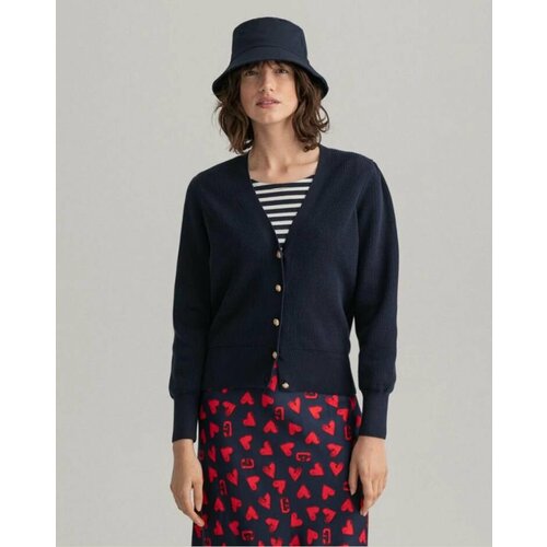 Кардиган GANT RIB COTTON CARDIGAN, размер M, синий