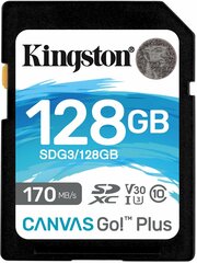 Карта памяти Kingston SDXC Canvas Go Plus Class 10 UHS-I U3 (170/90MB/s) 128GB