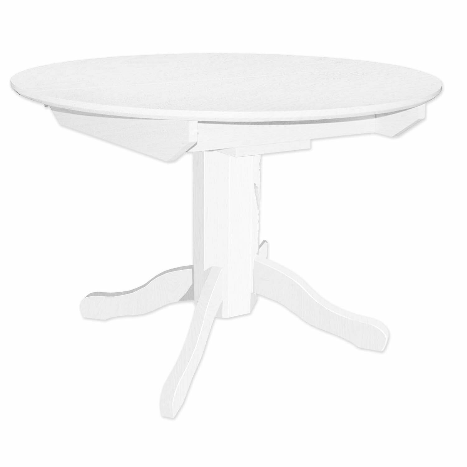 фото Стол обеденный Боровичи-мебель раздвижной круглая крышка массив Белый 76141