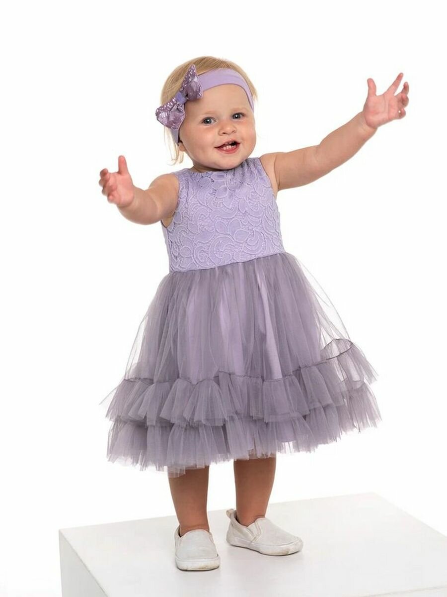 Платье TRENDYCO Kids фотосессия размер 86 лавандовый