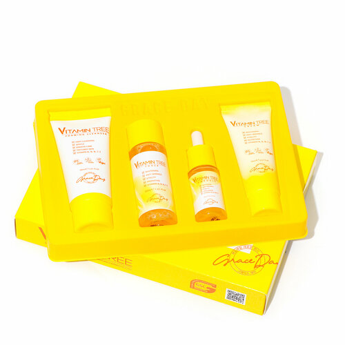Набор средств Grace Day по уходу за кожей пенка тонер крем сыворотка с витаминами 2132₽
