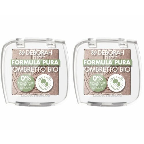 Тени для век Deborah Milano Formula Pura Ombretto Bio, тон 07 Серо-коричневый, 2,5 гр, 2 шт