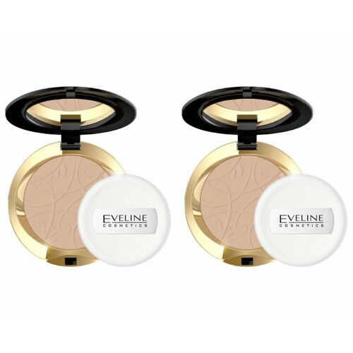 Компактная пудра для лица Eveline Cosmetics Celebrities Beauty, минеральная, разглаживающим эффектом, тон 23, 9 гр, 2 шт