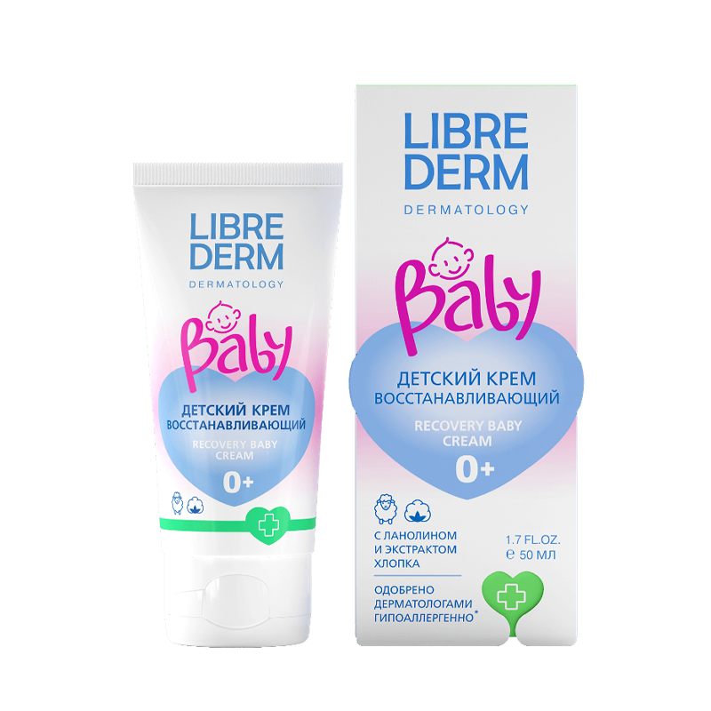 Крем восстанавливающий с ланолином и экстрактом хлопка Librederm Baby Recovery Baby Cream 50 мл