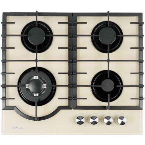 Варочная панель газовая 60 см Газ-контроль Автоподжиг Турбо-конфорка WOK Закаленное стекло il Monte BH-615G 2535300₽