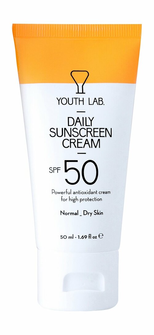 YOUTH LAB Daily Sunscreen Cream SPF 50 Крем солнцезащитный для нормальной и сухой кожи лица SPF 50, 50 мл