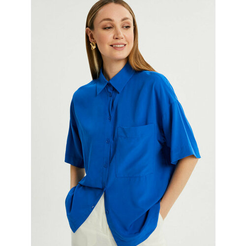 Блуза FINN FLARE, BAS-10060.SE, размер XS(164-84-90), синий блуза карамелли размер 164 84 синий