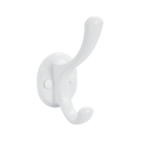 Крючок двойной, белый матовый