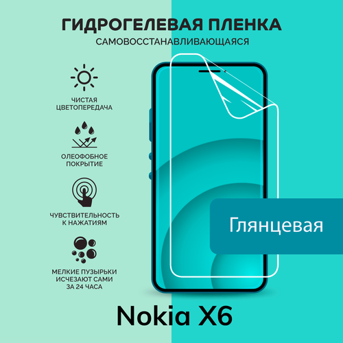 Гидрогелевая защитная плёнка для Nokia X6 / глянцевая плёнка