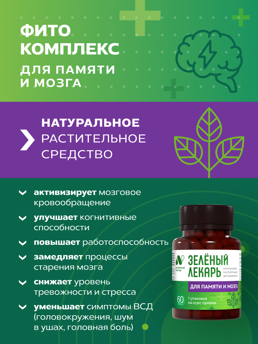 Картинки Фитокомплекс с гинкго билоба и готу кола ноотроп для мозга и памяти