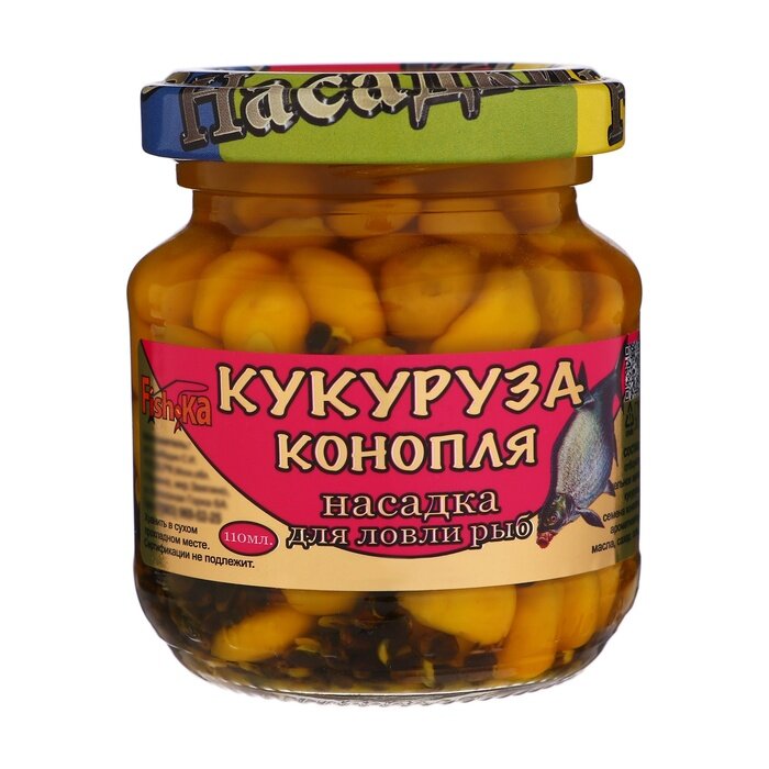 Fishka Насадка "Кукуруза-Конопля" запах мотыля 110 мл