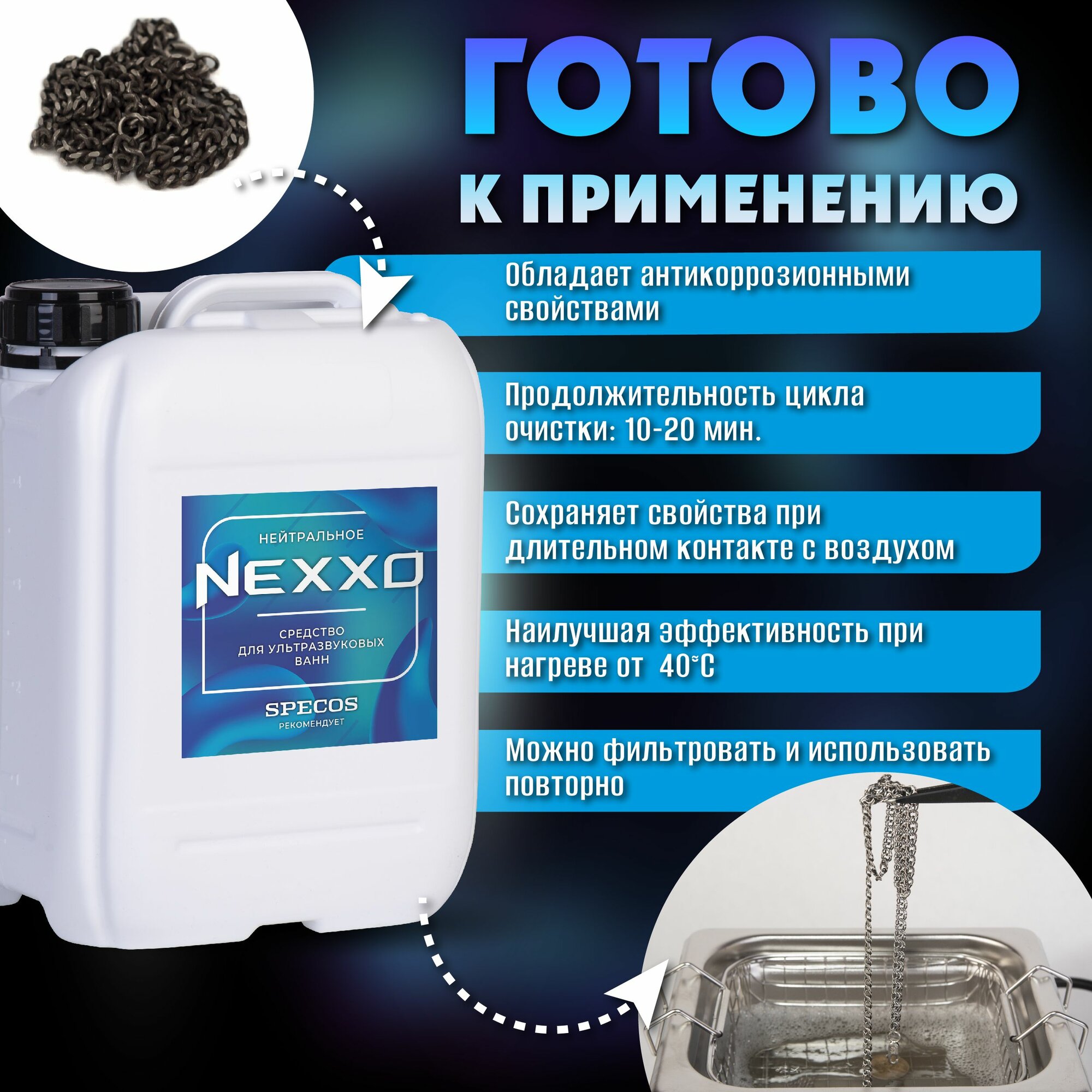 Моющая жидкость для ультразвуковой ванны NEXXO Нейтральное