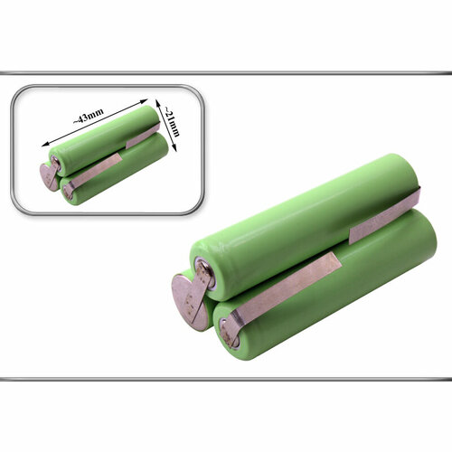 Аккумуляторная батарея Ni-MH типа AAA 3S1P, 3.6V, треуг. профиль, станд. емк, с лепестковыми выводами (пластинами) под пайку, для Babyliss и др.