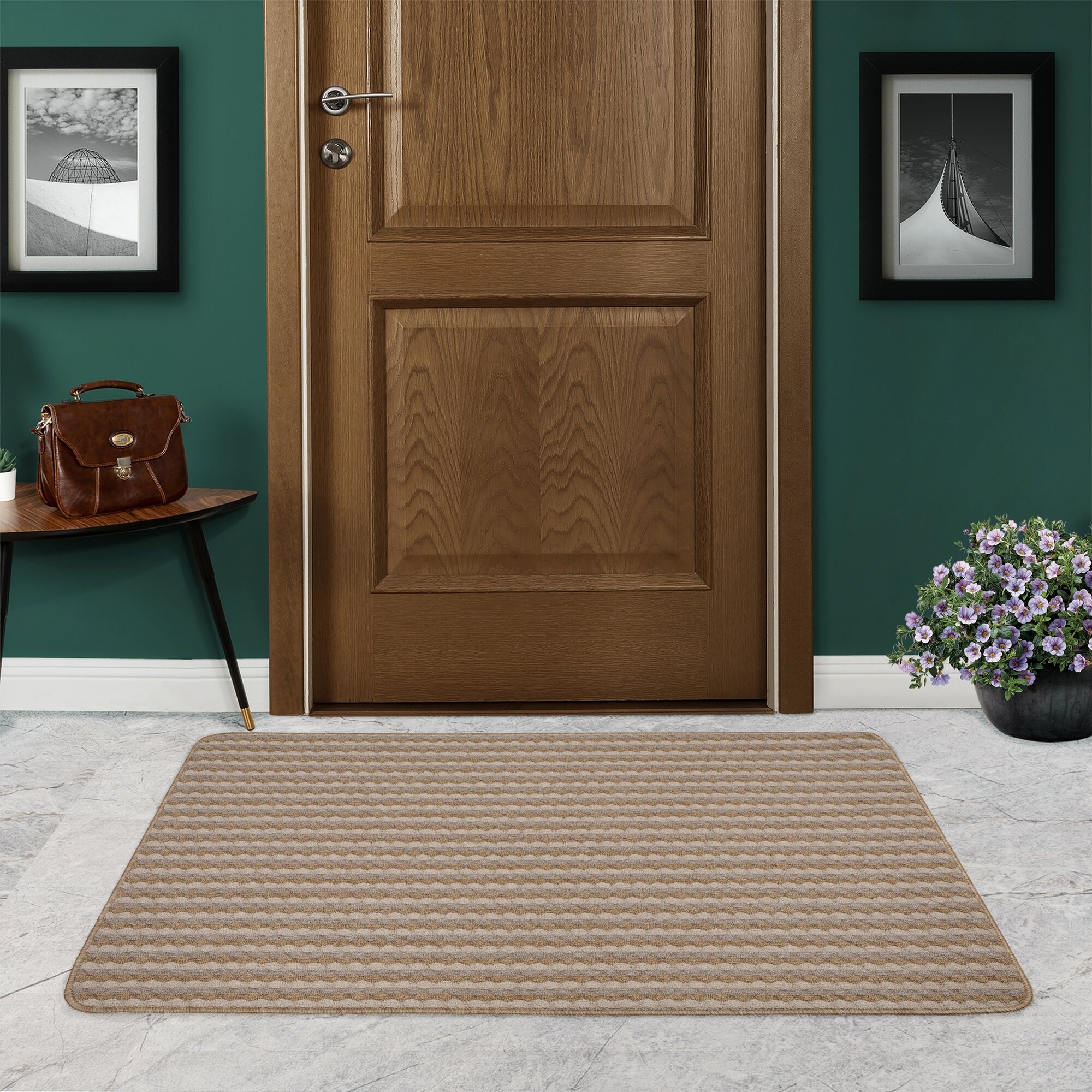 фото Коврик декоративный полипропилен Bendigo 50х80 см цвет бежево-коричневый