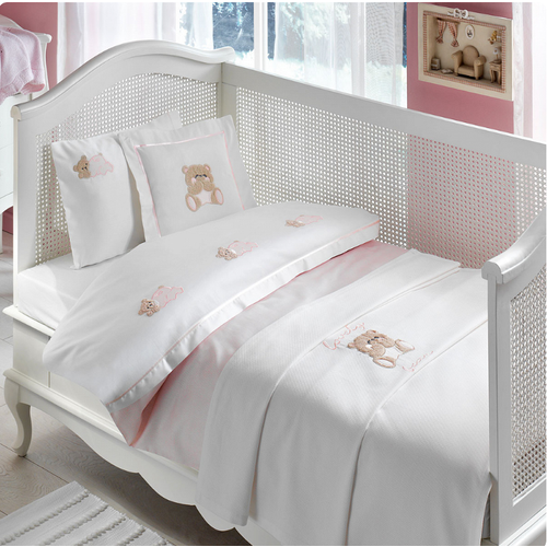 Комплект детского постельного белья с покрывалом Tivolyo Home LOVELY BEBE розовый
