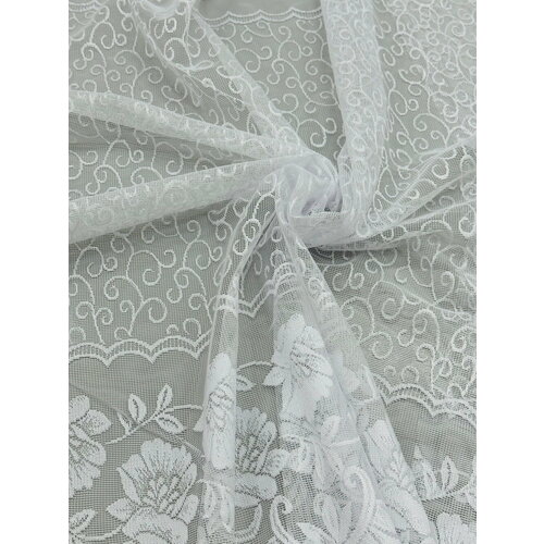 Ткань для штор Viva текстиль/тюль жаккард, высота 120 см, на отрез 1 метра, ткань отправляется единым метражом в одном заказе